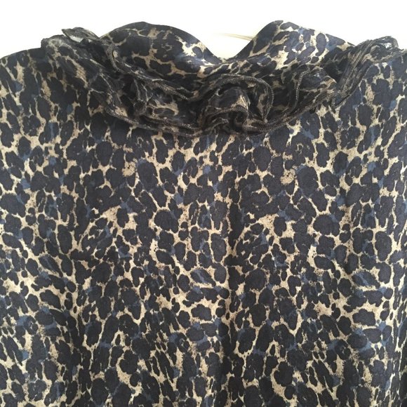 Elie Tahari Brenna Sleeveless Leopard Print Silk Blouse - Picture 7 of 13